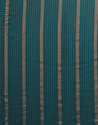 Teal Blue Self Woven Chiffon Saree