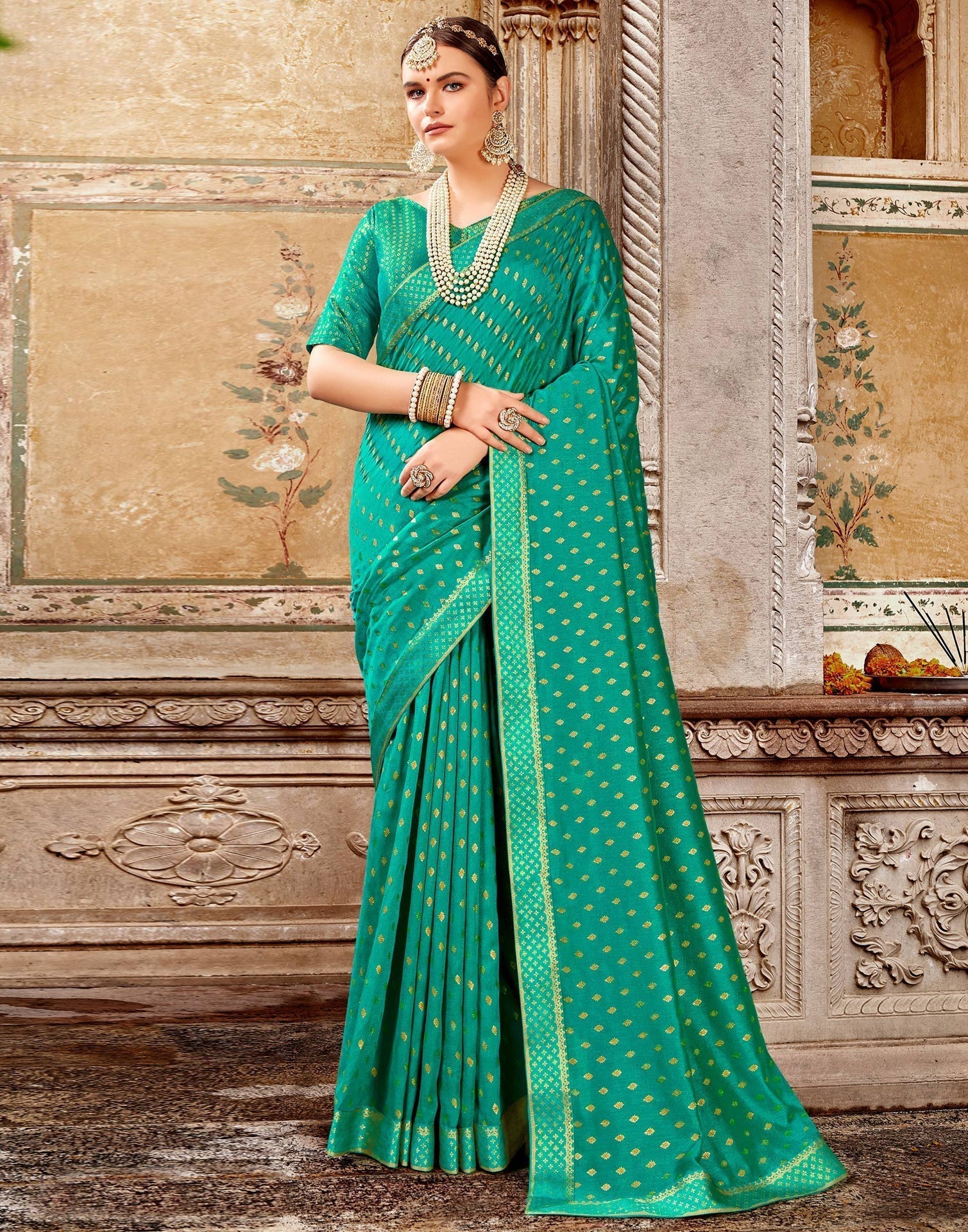 Rama Green Silk Saree | Sudathi