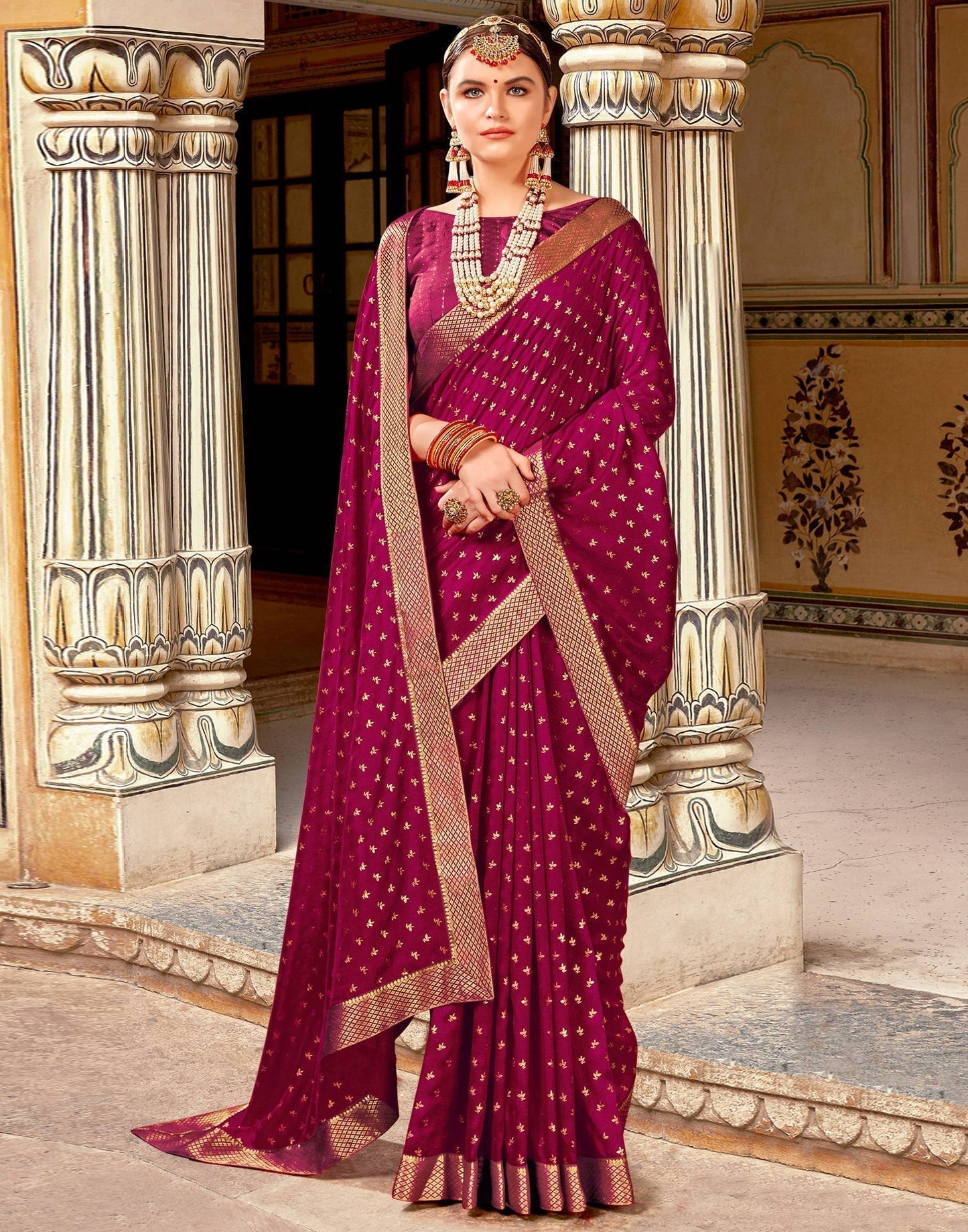 Maroon Silk Saree | Sudathi