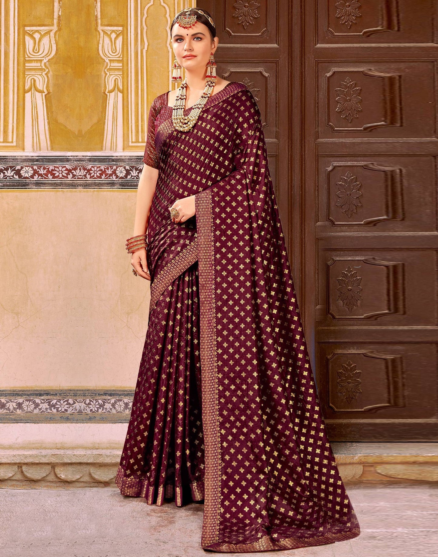 Dark Brown Silk Saree | Sudathi