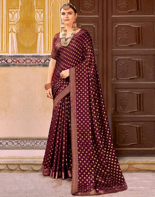 Dark Brown Silk Saree | Sudathi