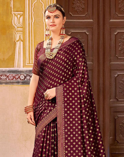 Dark Brown Silk Saree | Sudathi