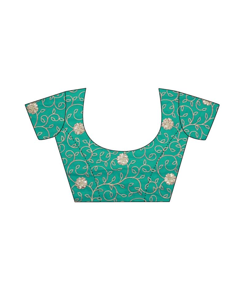 Light Aqua Green And Multicolored Patola Saree | Sudathi