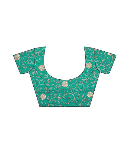 Light Aqua Green And Multicolored Patola Saree | Sudathi