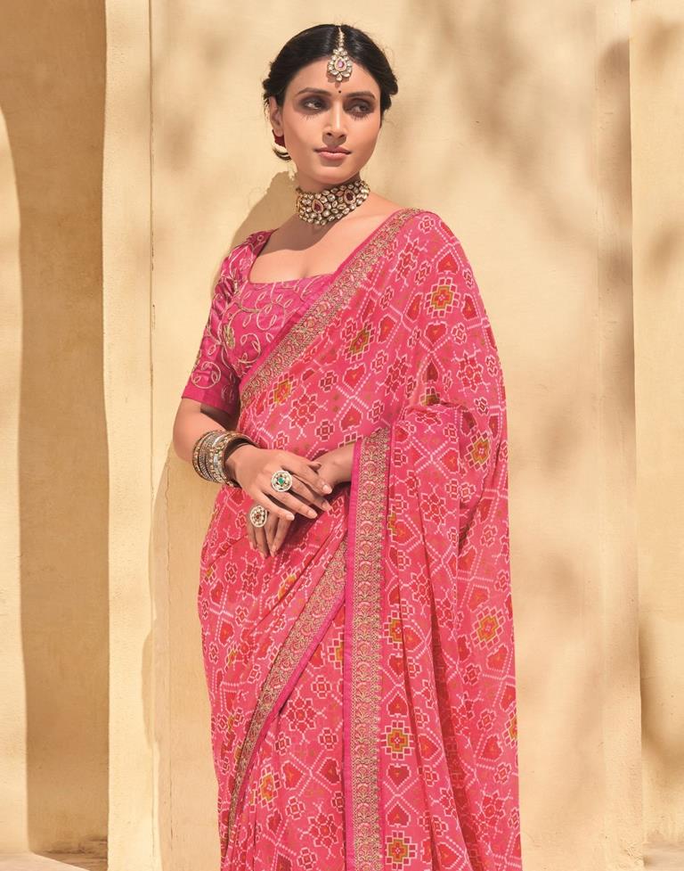 Light Pink And Multicolored Patola Saree | Sudathi