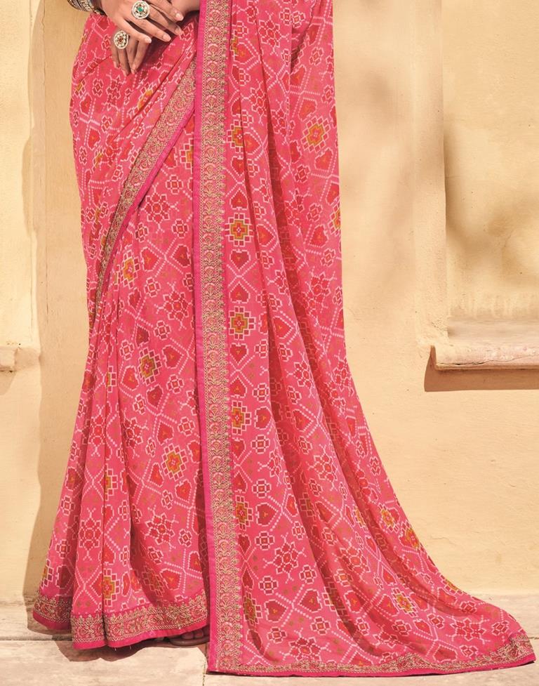 Light Pink And Multicolored Patola Saree | Sudathi