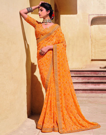 Light Orange And Multicolored Patola Saree | Sudathi