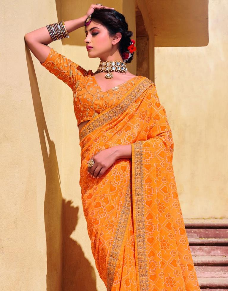 Light Orange And Multicolored Patola Saree | Sudathi