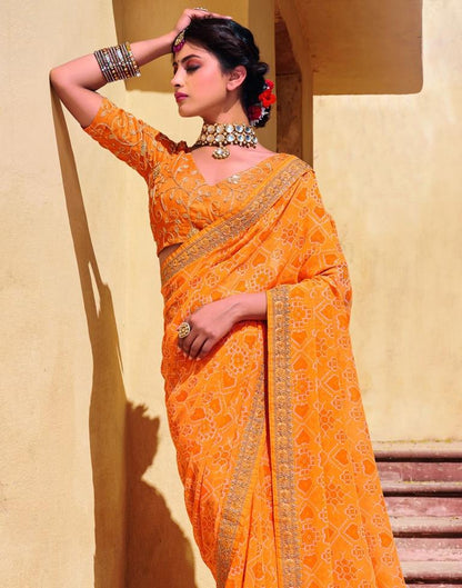 Light Orange And Multicolored Patola Saree | Sudathi