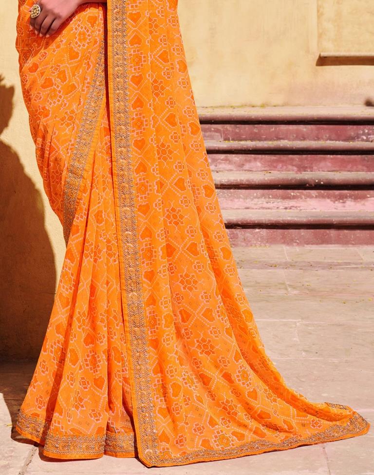 Light Orange And Multicolored Patola Saree | Sudathi