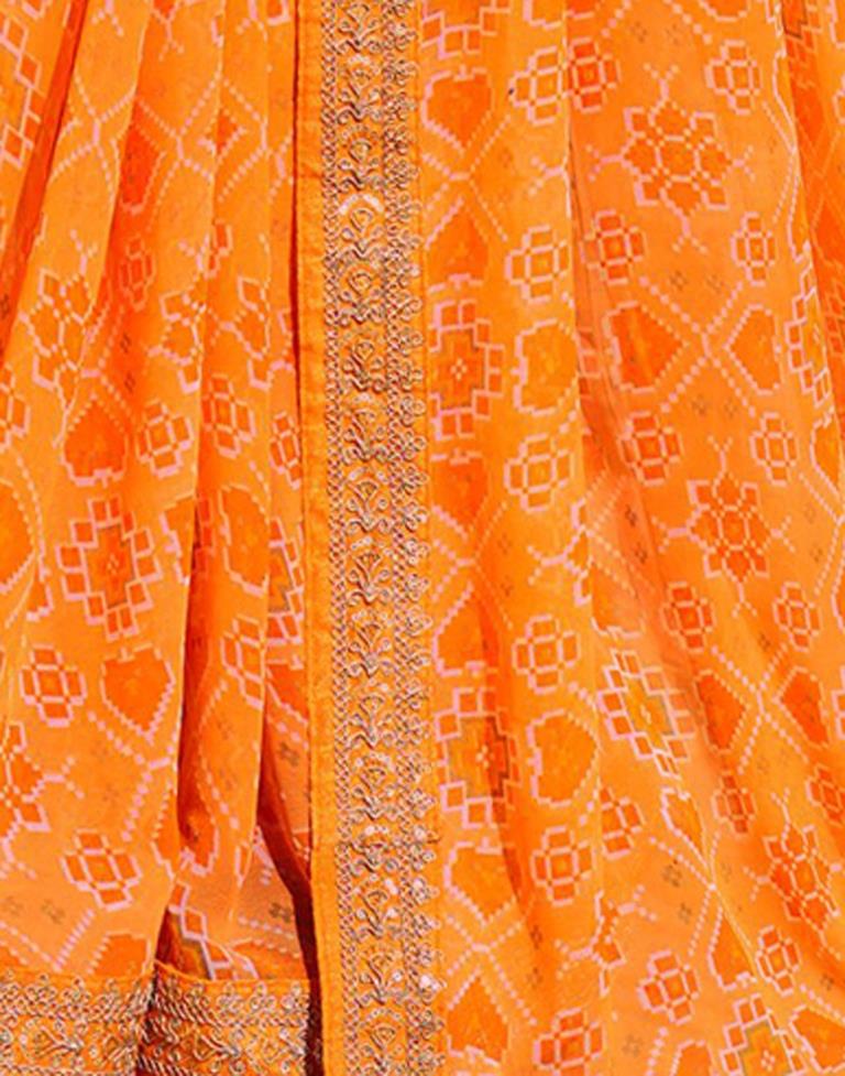 Light Orange And Multicolored Patola Saree | Sudathi