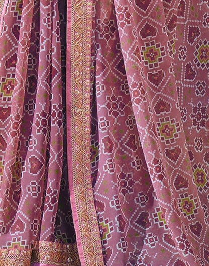Onion Pink And Multicolored Patola Saree | Sudathi