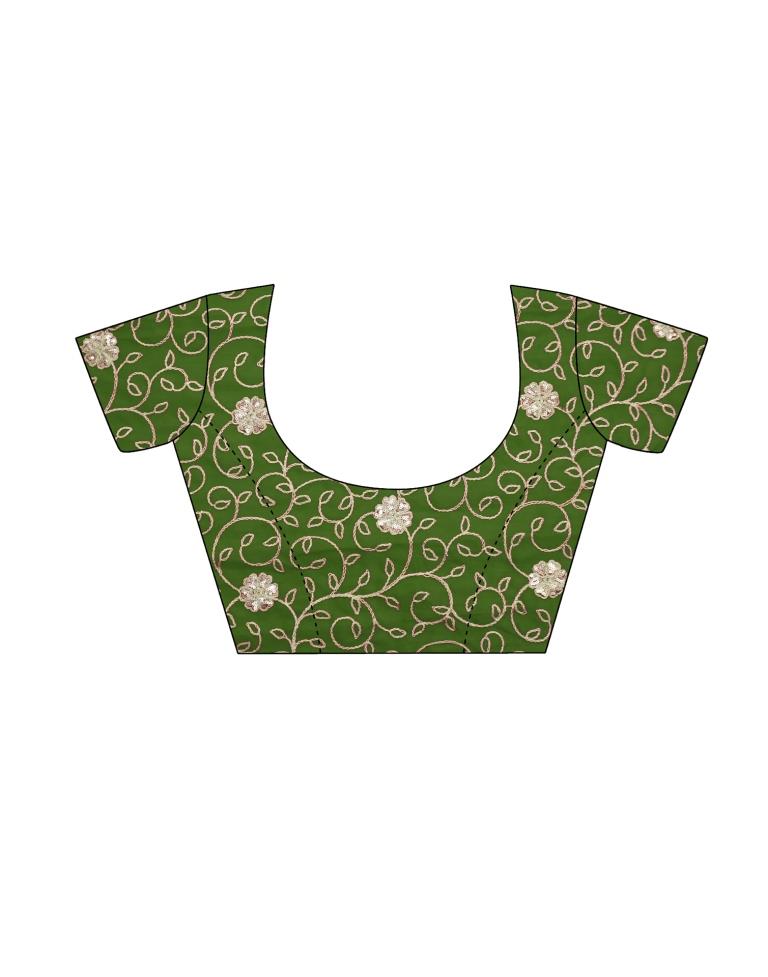 Olive Green And Multicolored Patola Saree | Sudathi