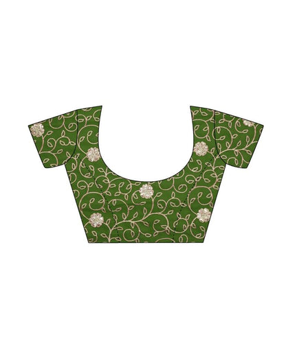 Olive Green And Multicolored Patola Saree | Sudathi