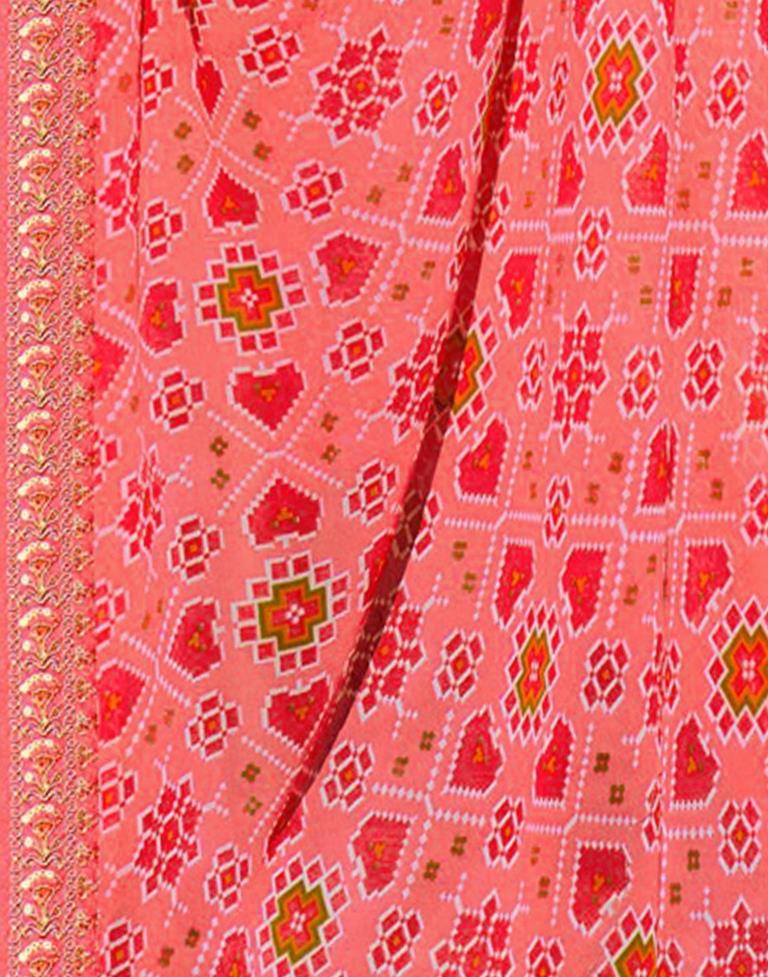 Watermelon Pink And Multicolored Patola Saree | Sudathi