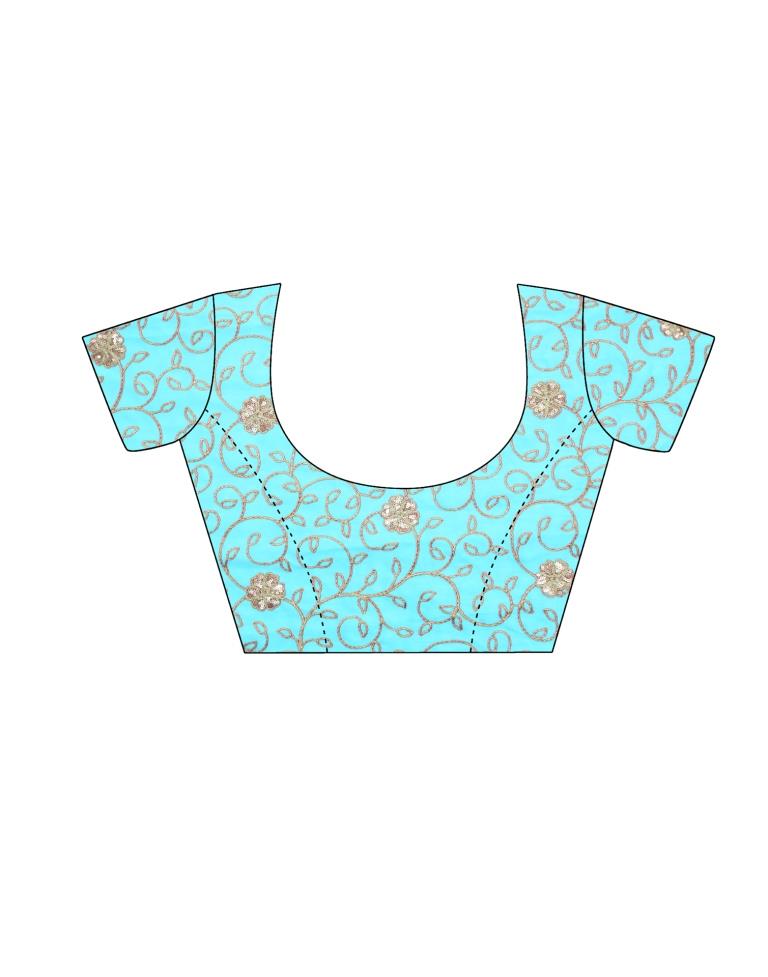 Sky Blue And Multicolored Patola Saree | Sudathi