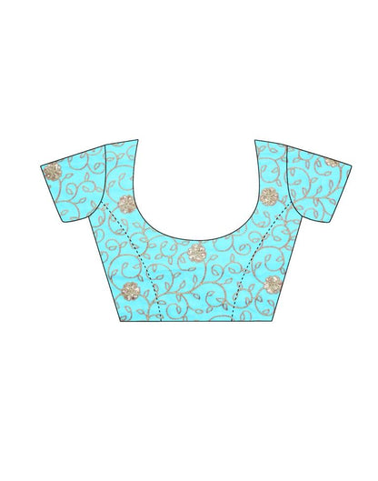 Sky Blue And Multicolored Patola Saree | Sudathi