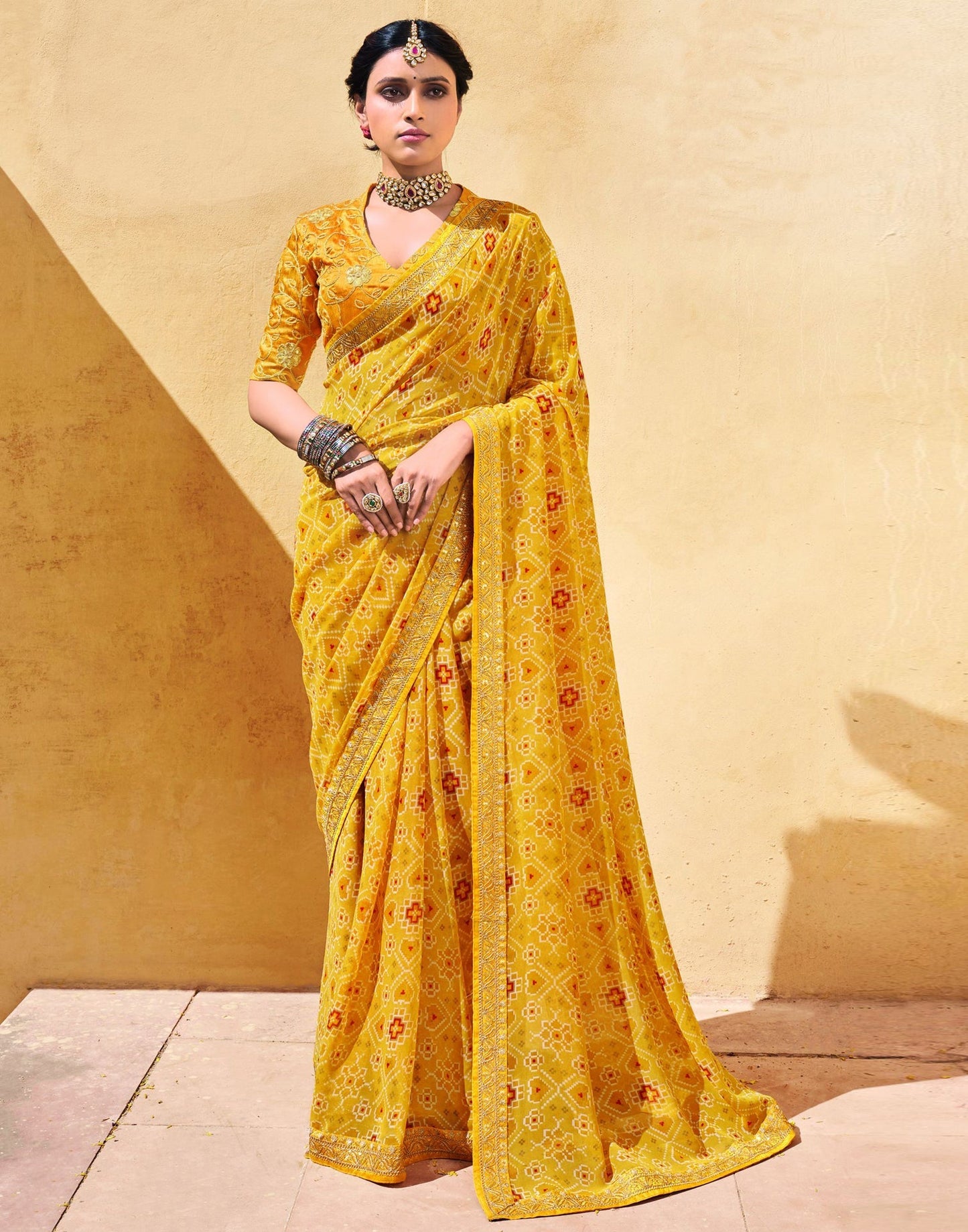 Yellow And Multicolored Patola Saree | Sudathi