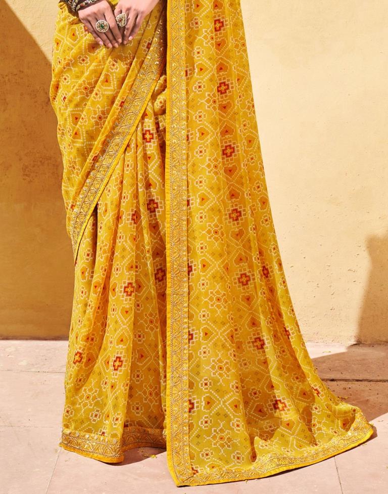 Yellow And Multicolored Patola Saree | Sudathi