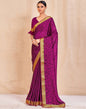 Black And Violet Chiffon Saree | Sudathi