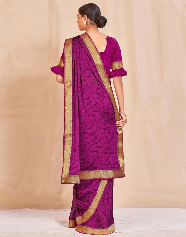 Black And Violet Chiffon Saree | Sudathi