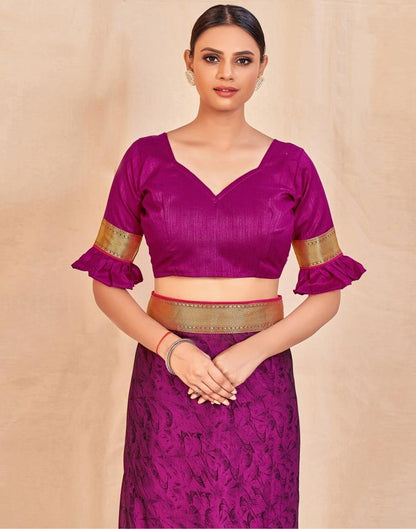 Black And Violet Chiffon Saree | Sudathi