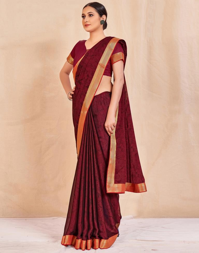 Maroon Chiffon Saree | Sudathi