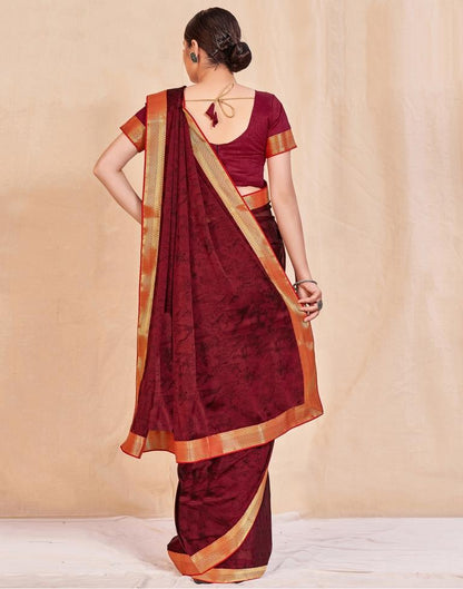 Maroon Chiffon Saree | Sudathi