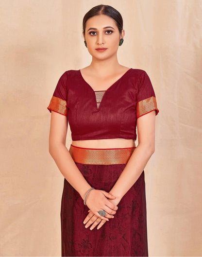 Maroon Chiffon Saree | Sudathi