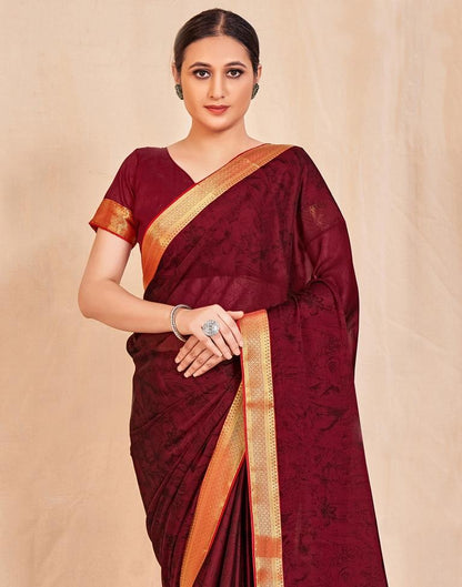 Maroon Chiffon Saree | Sudathi