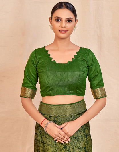 Olive Green Chiffon Saree | Sudathi