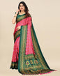 Pink Bandhani Silk Saree
