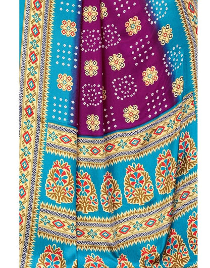 Purple Bandhani Silk Saree