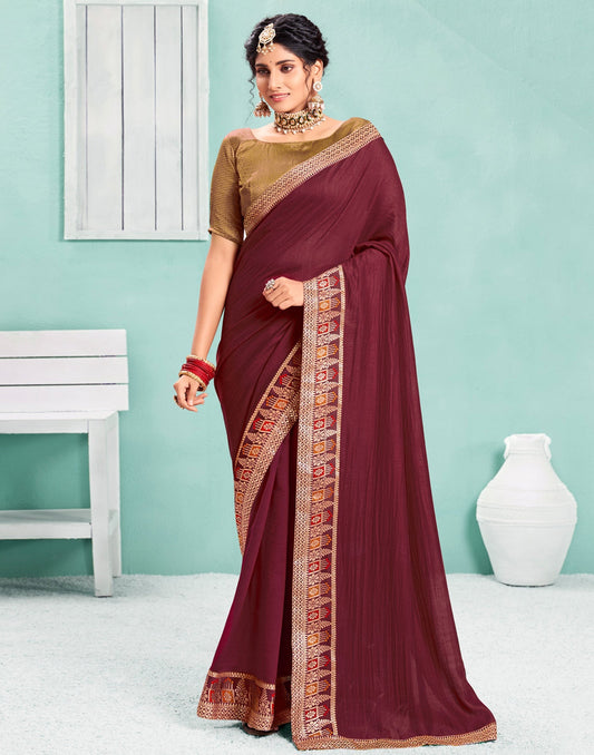 Maroon Silk Saree | Sudathi