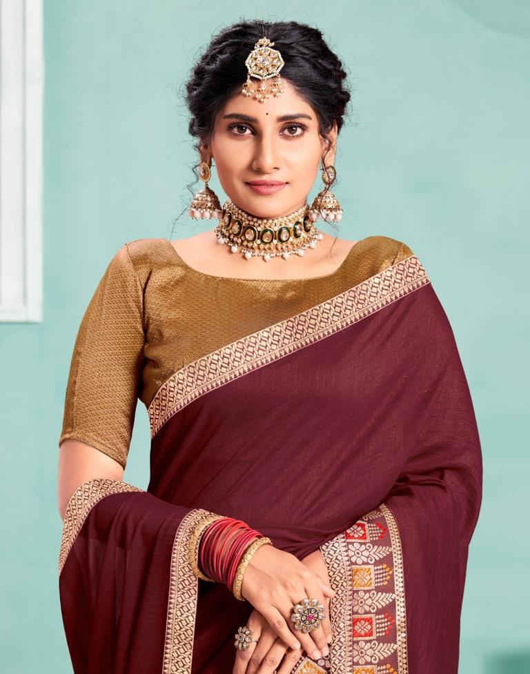 Maroon Silk Saree | Sudathi