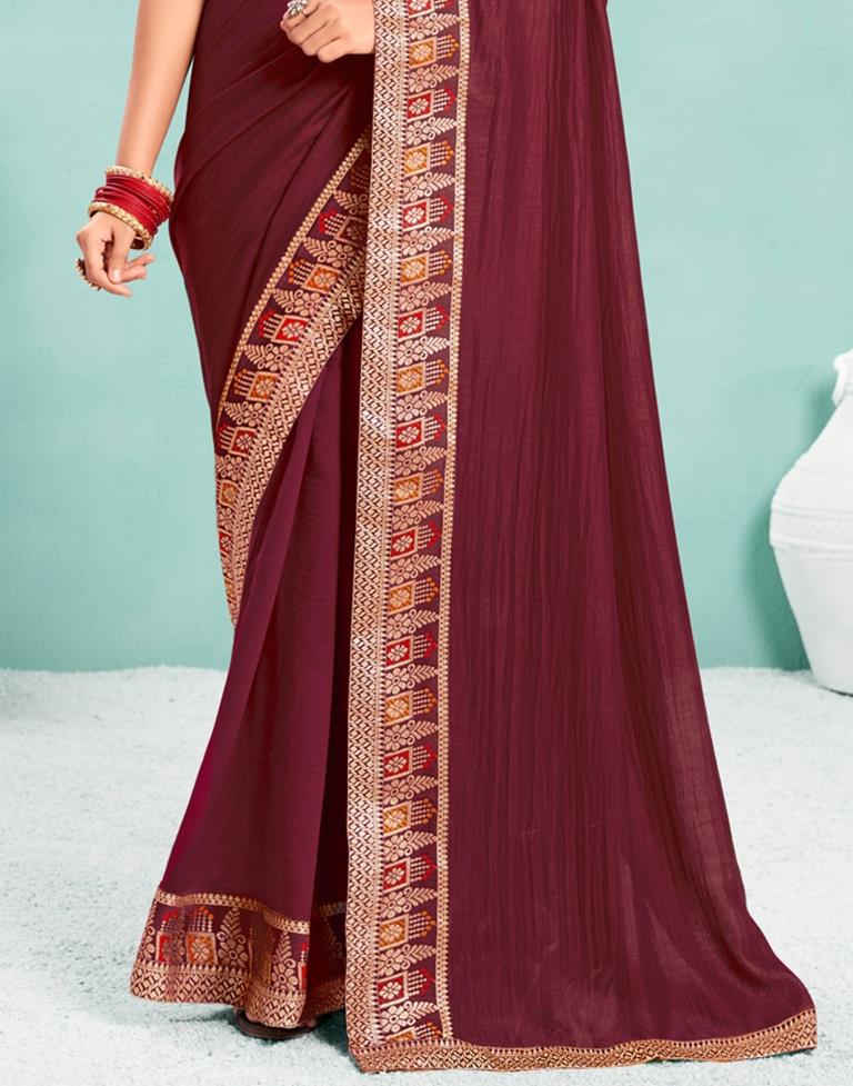Maroon Silk Saree | Sudathi
