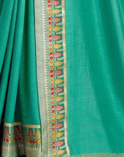 Turquoise Green Silk Saree | Sudathi