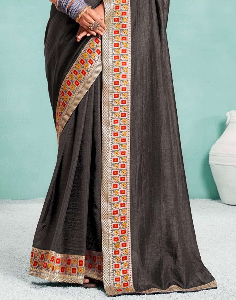 Dark Brown Silk Saree | Sudathi