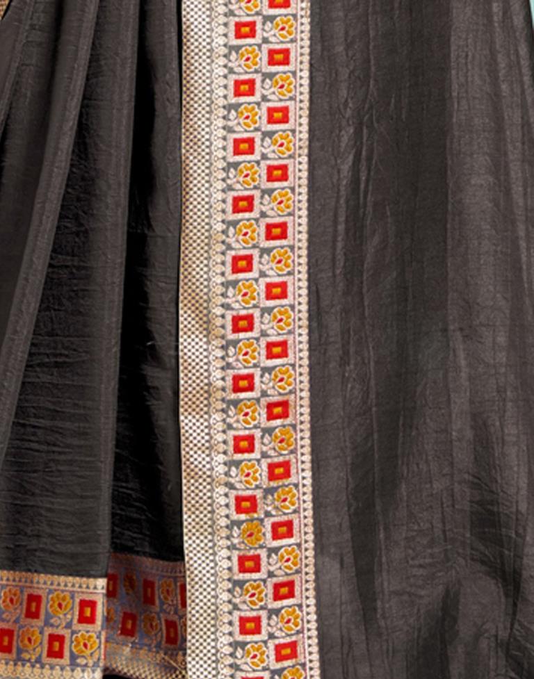 Dark Brown Silk Saree | Sudathi