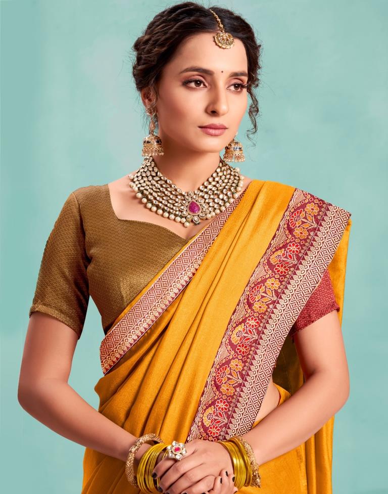 Turmeric Yellow Silk Saree | Sudathi