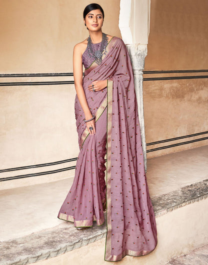 Dusty Pink Chiffon Saree | Sudathi