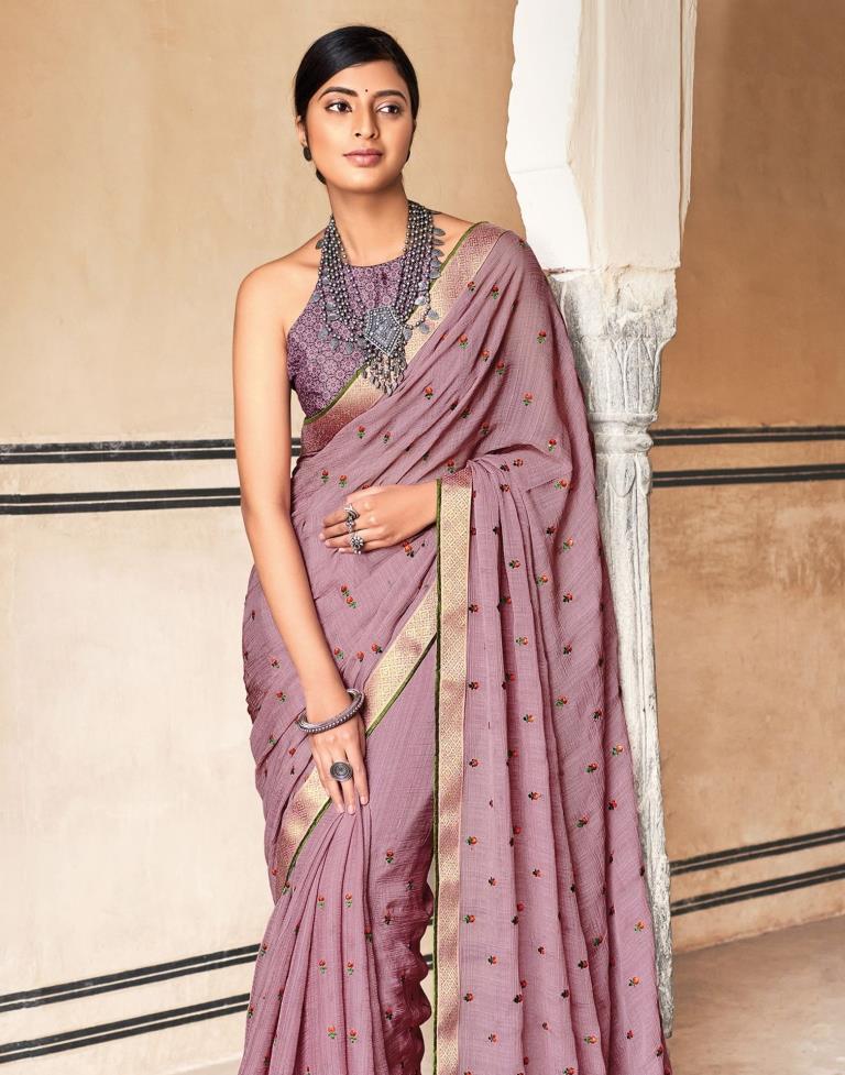 Dusty Pink Chiffon Saree | Sudathi
