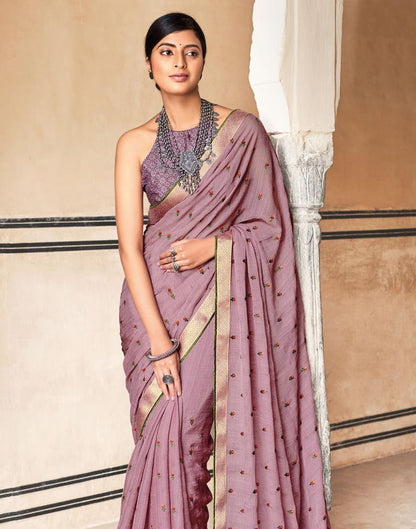 Dusty Pink Chiffon Saree | Sudathi