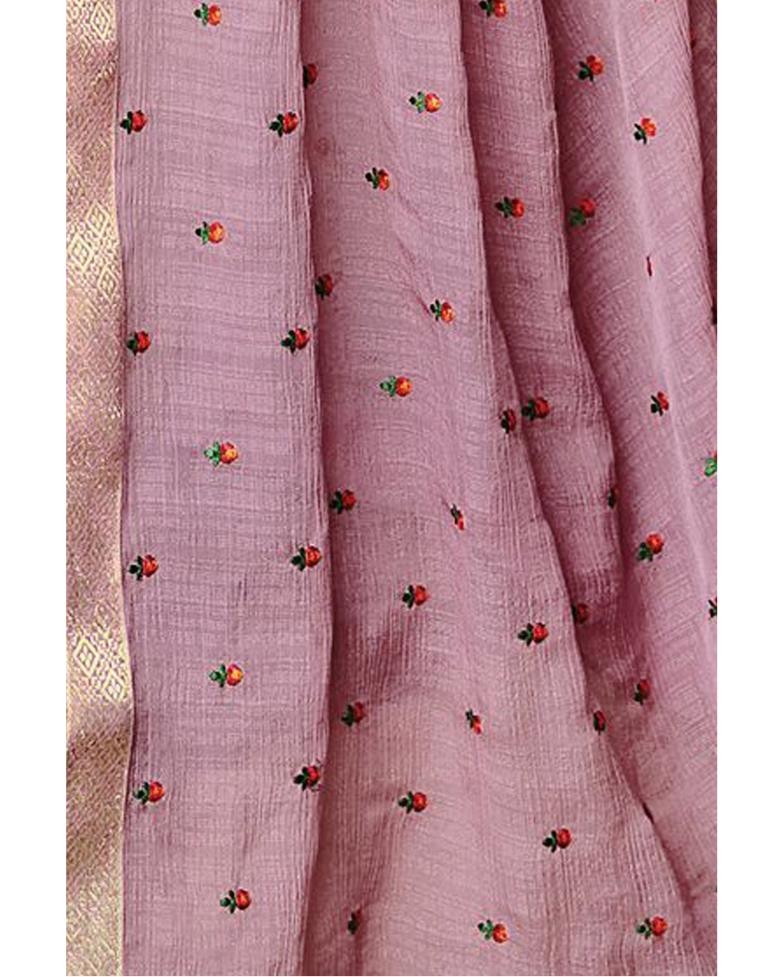 Dusty Pink Chiffon Saree | Sudathi