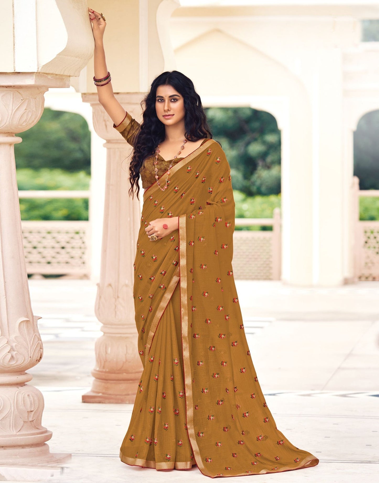 Rust Chiffon Saree | Sudathi