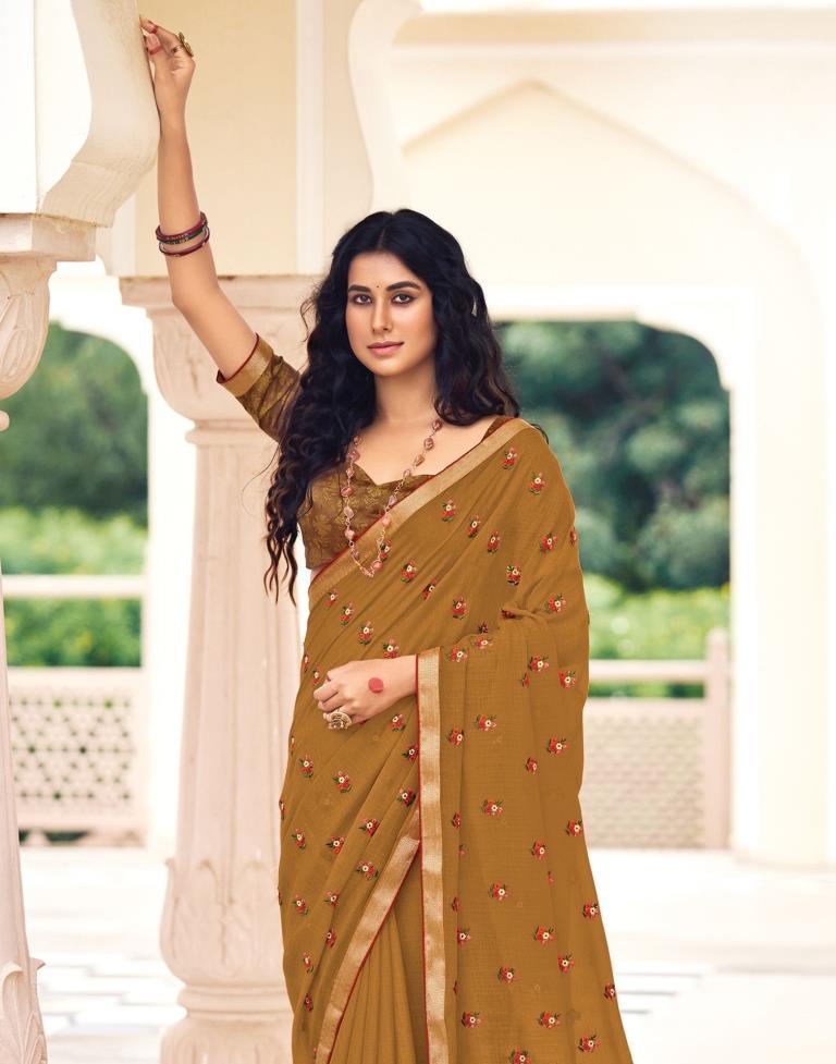 Rust Chiffon Saree | Sudathi
