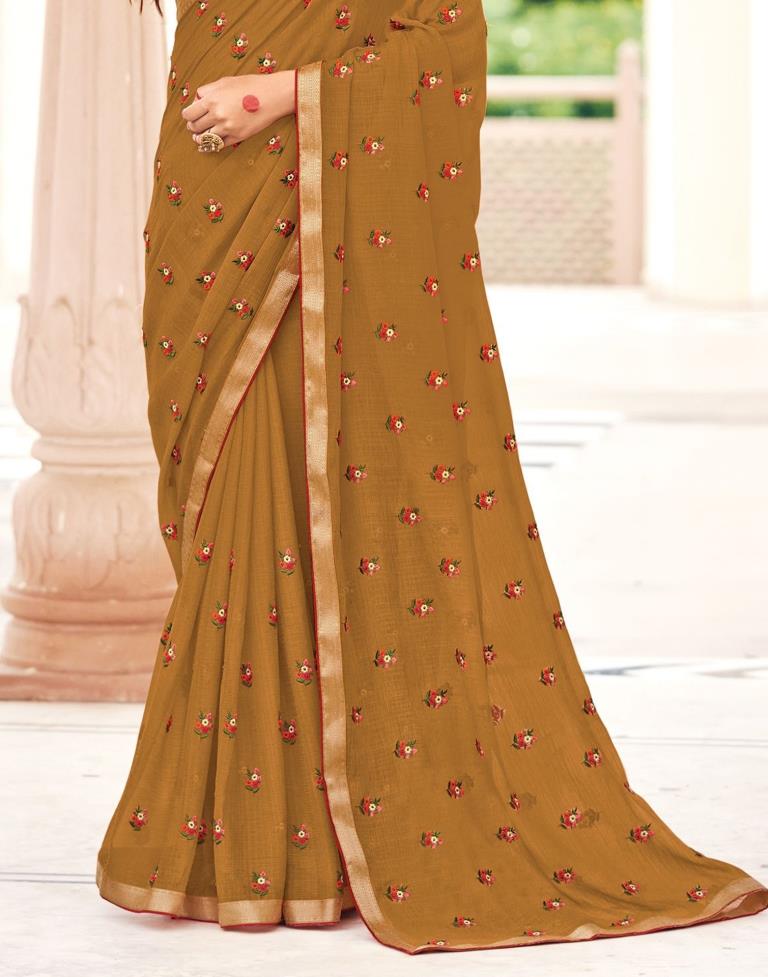 Rust Chiffon Saree | Sudathi