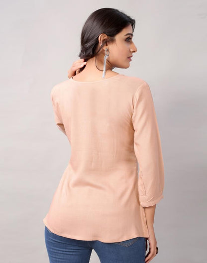 Light Brown Colored Diva Slub Mill Dyed Top | Sudathi