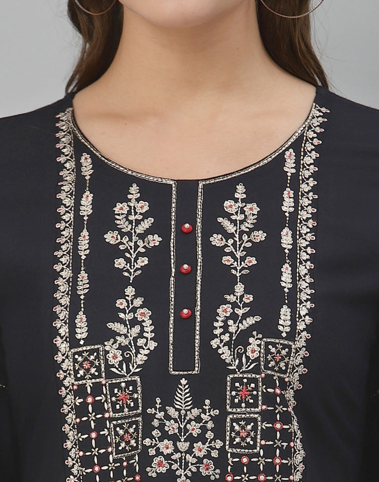 Blue Embroidered Top | Leemboodi