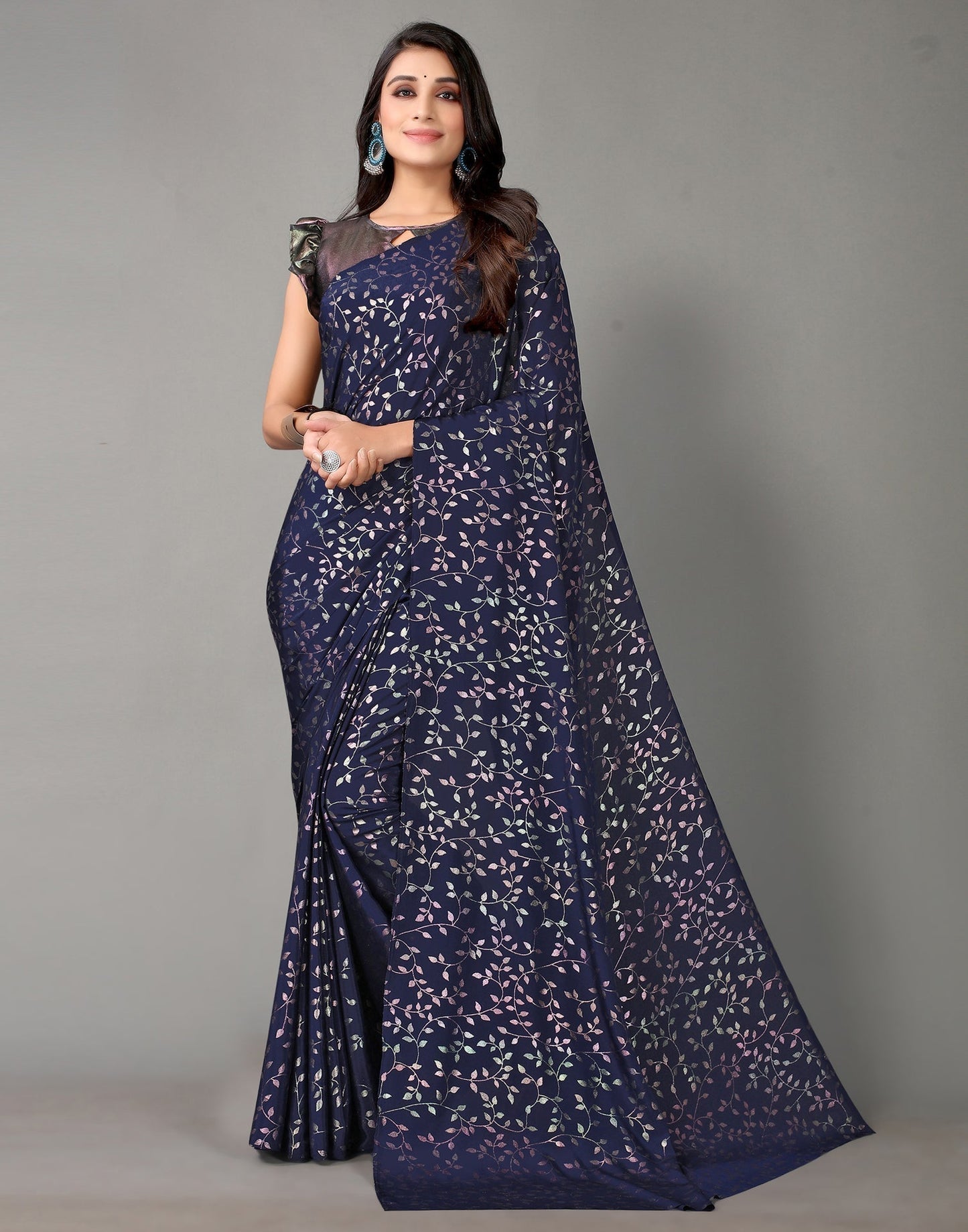 Navy Blue Silk Saree | Sudathi
